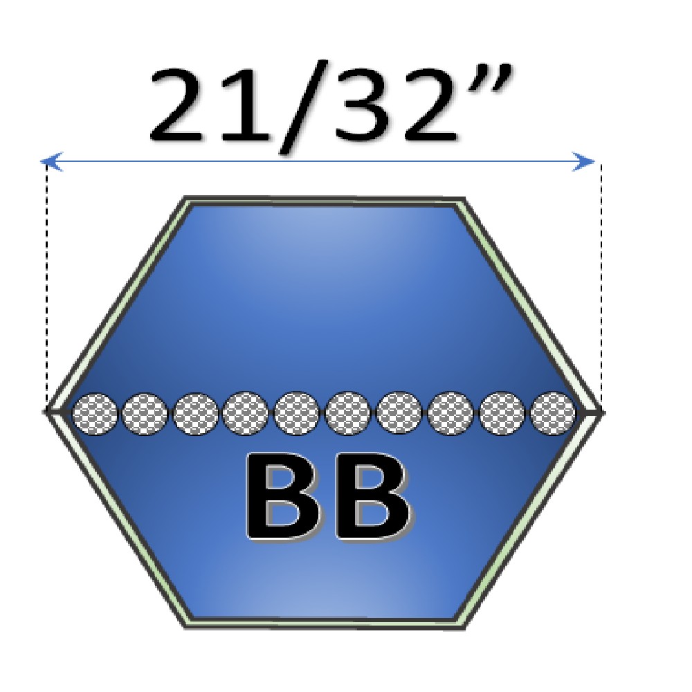 21/32" - BB Hexagonal Belts